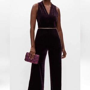 Melanie Lyne Velvet Belt Detail Jumpsuit